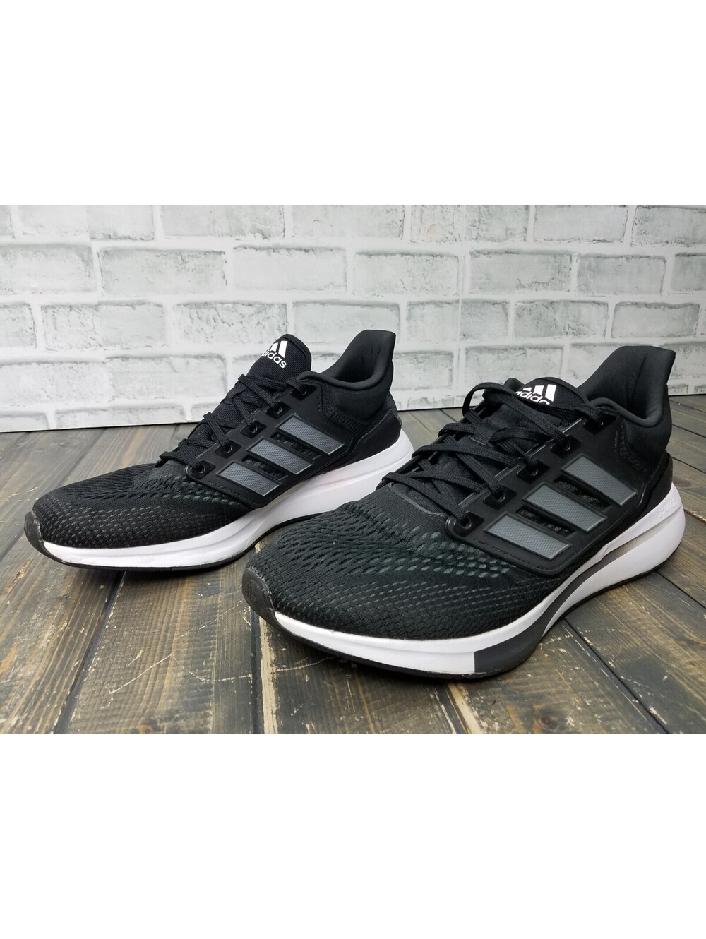 Adidas EQ21 Run H00512 Black Running Shoes Sneakers Men's Size 13